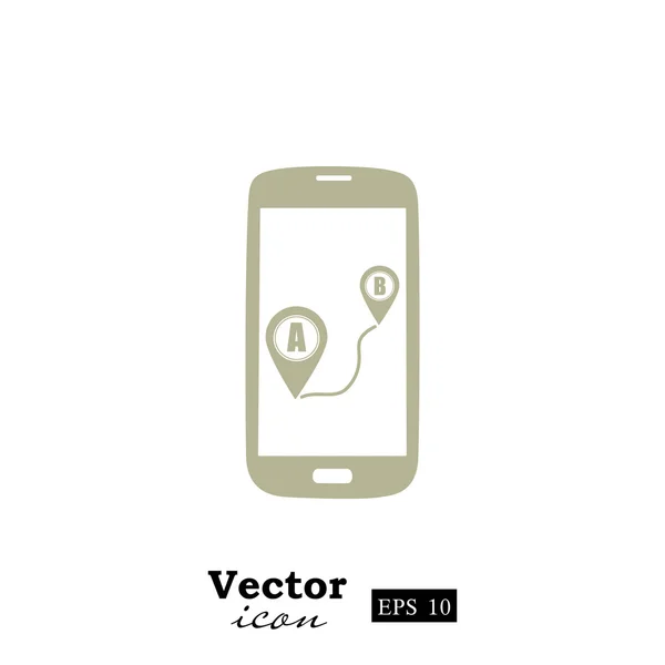 Smartphone med gps navigering-ikonen — Stock vektor