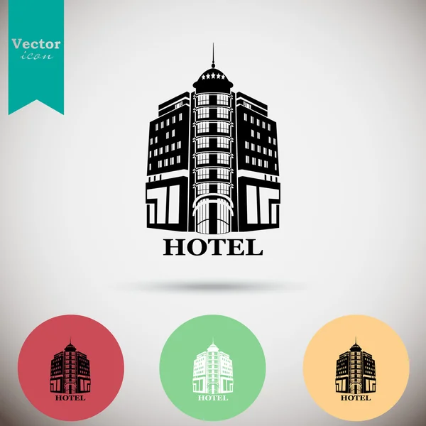 Hotel building icons — Stock Vector