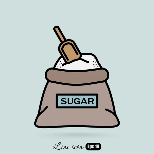 Saco colorido de ícone de açúcar —  Vetores de Stock