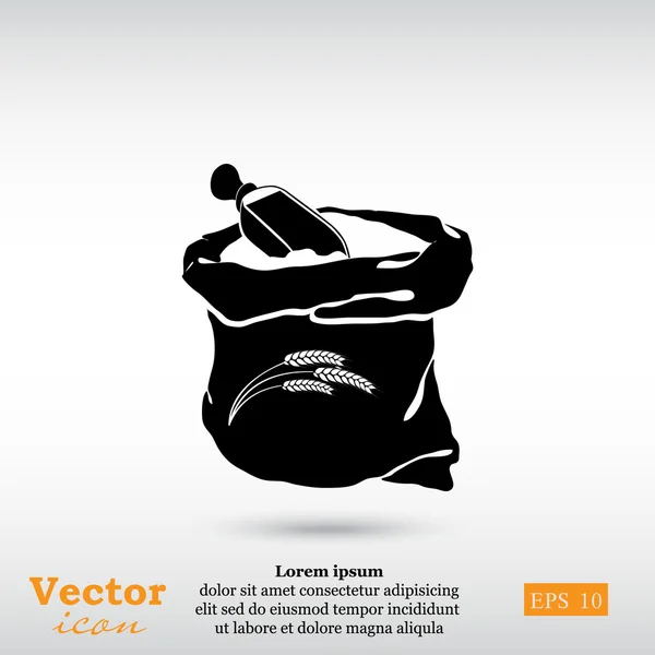 Ícone saco de farinha — Vetor de Stock