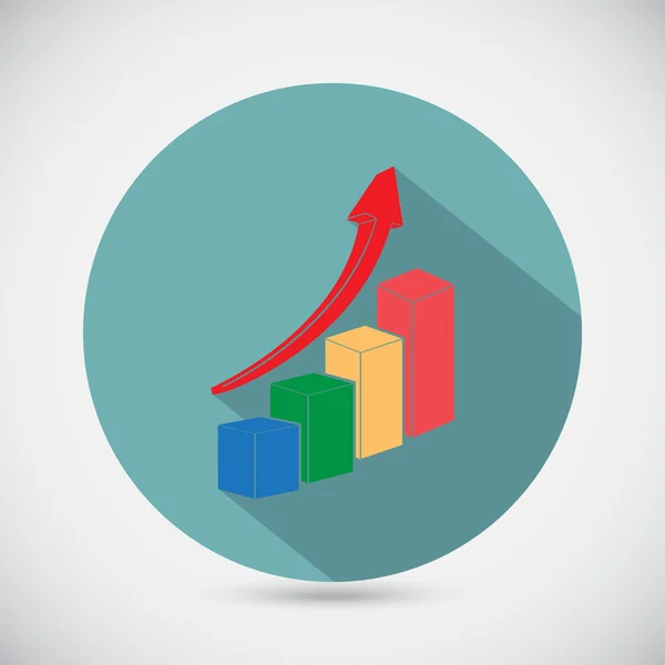 Crescente icona del diagramma aziendale — Vettoriale Stock