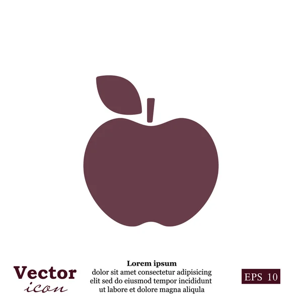 Ícone de fruta de maçã — Vetor de Stock