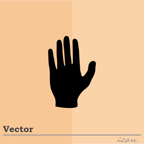 Signo de mano abierto icono — Vector de stock