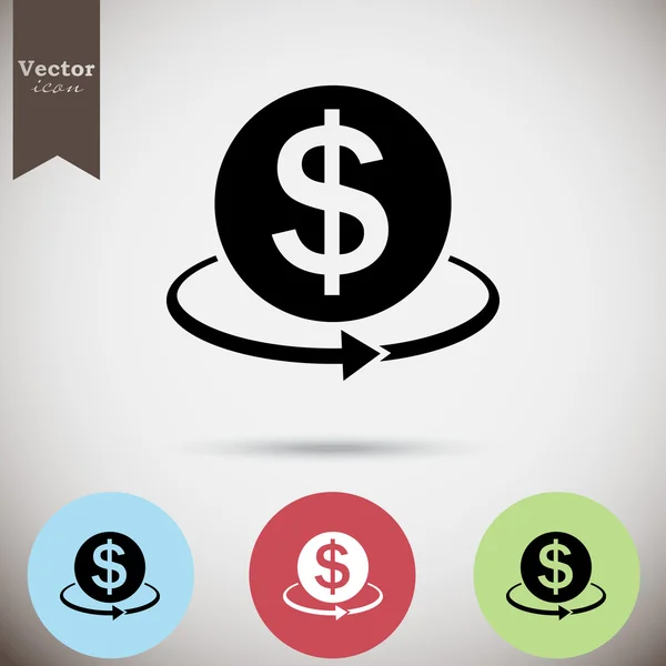 Megtérít pénzt ikonok beállítása — Stock Vector