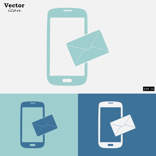 Smartphone med meddelande ikoner set — Stock vektor