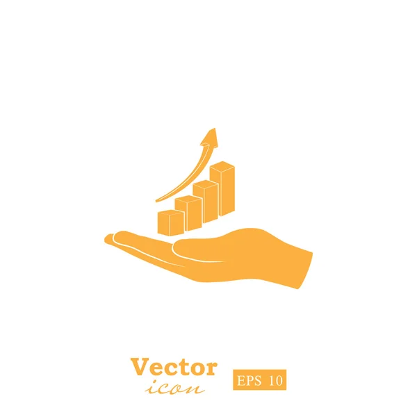 Ruka držící ikony diagramu obchodního — Stockový vektor