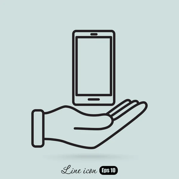 Hand holding smartphone icon Vector Graphics
