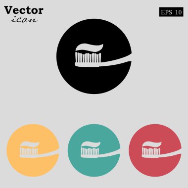 diş macunu ile diş fırçası Icons set