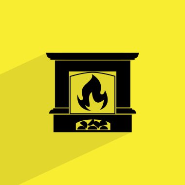 Alev simgesi ile şömine