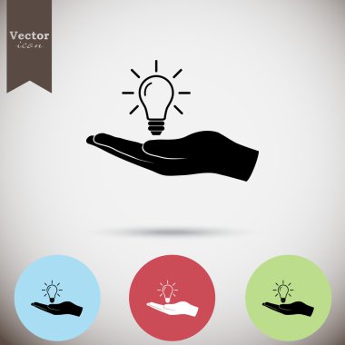 El ele tutuşan ampul simgesi