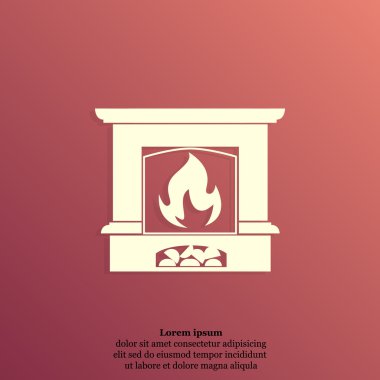 Alev simgesi ile şömine