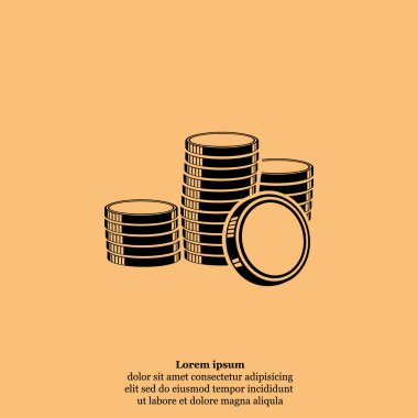 madeni para yığınları simgesi