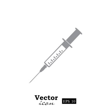 medical syringe, vaccination icon