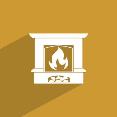 Alev simgesi ile şömine