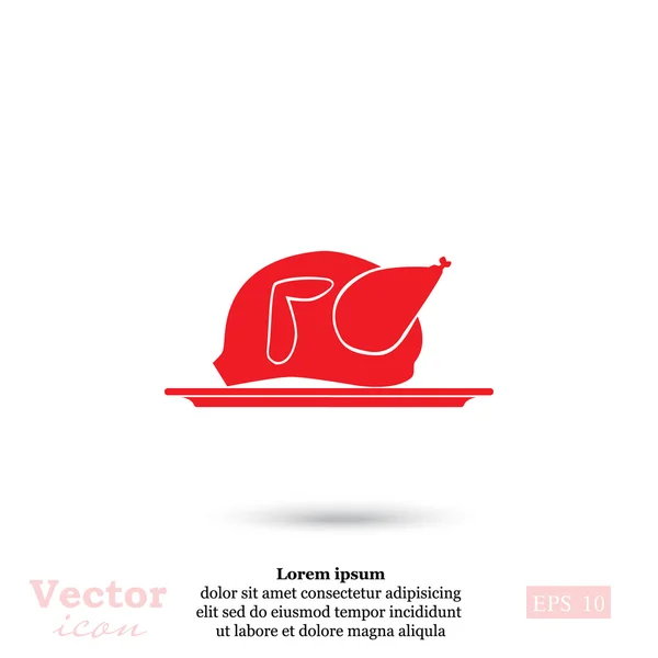 Grill icône de poulet — Image vectorielle