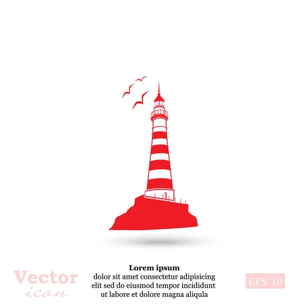 Nautisches Leuchtturm-Symbol — Stockvektor