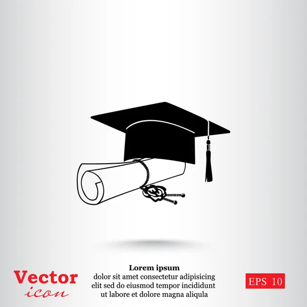 Diploma de graduación icono — Archivo Imágenes Vectoriales