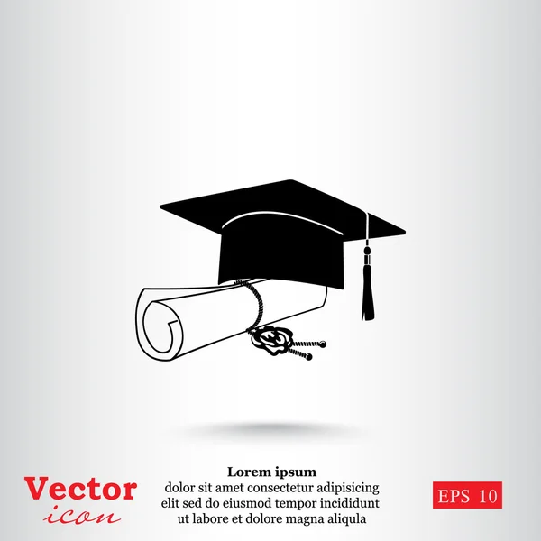 Ícone diploma de graduação — Vetor de Stock