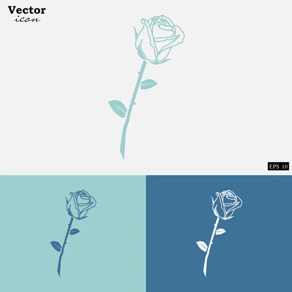 Iconos de flor de rosa — Vector de stock