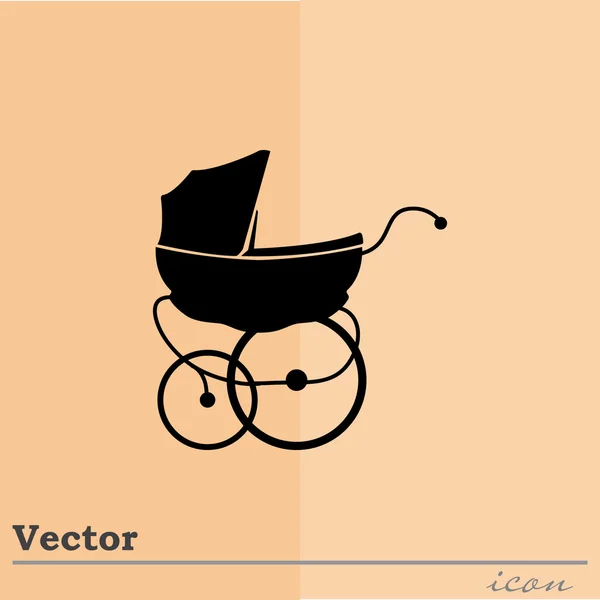 Bebé icono de cochecito — Vector de stock