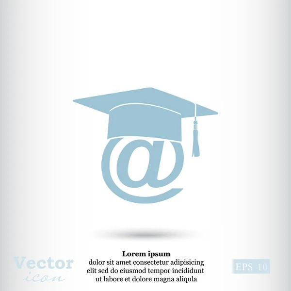 E-learning, icono del correo del estudiante — Vector de stock