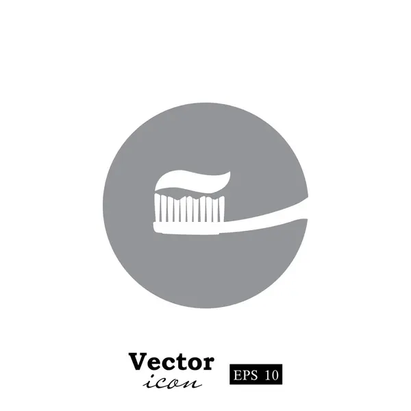 Pasta de dientes con icono de cepillo de dientes — Vector de stock