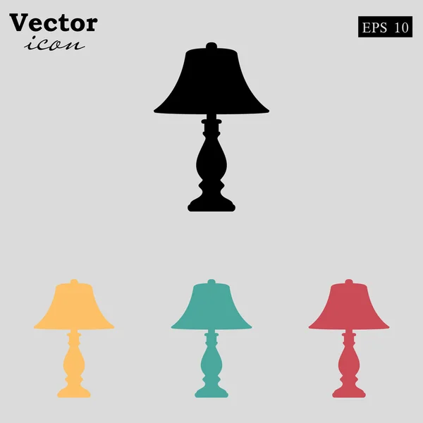 Vintage desk lamp icons set — Stock Vector