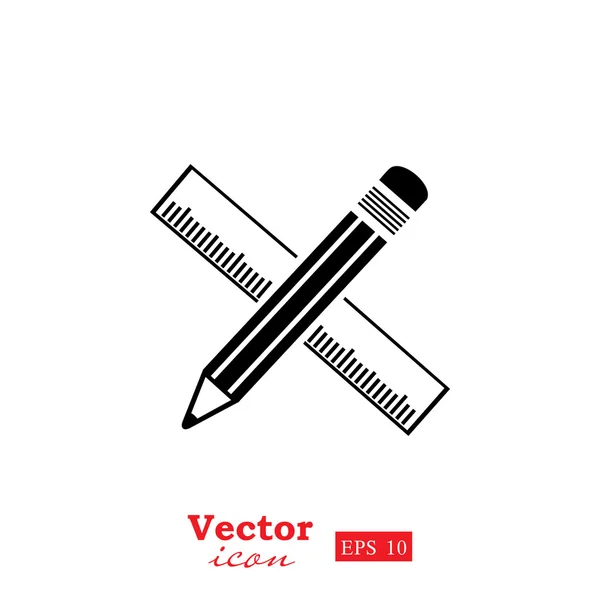 Penna och linjal ikon — Stock vektor