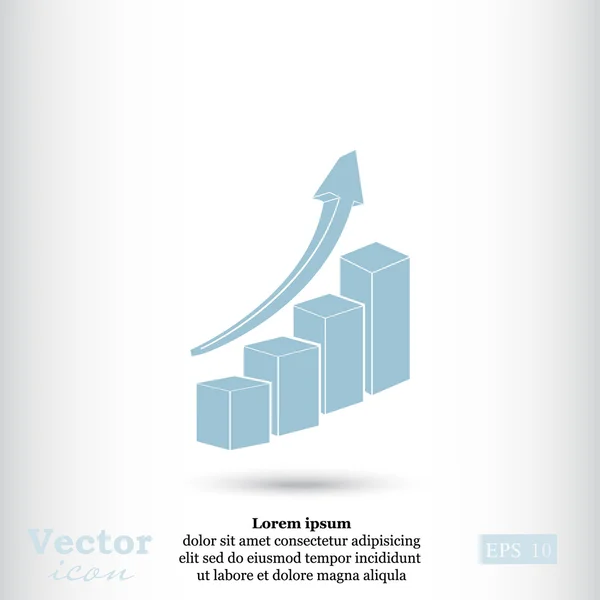 Icono de diagrama de negocio creciente — Vector de stock