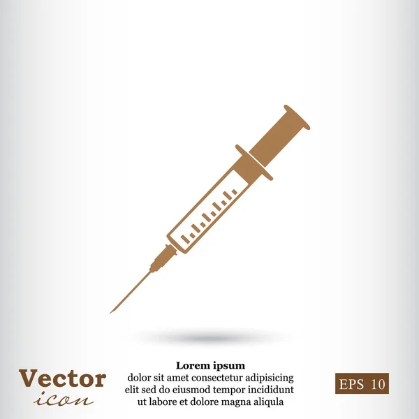 Siringa medica, icona della vaccinazione — Vettoriale Stock