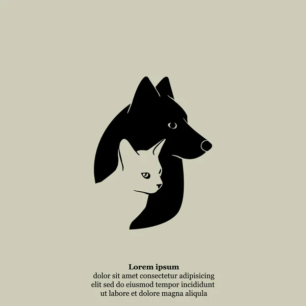 Logotipo do ícone de gato e cão —  Vetores de Stock