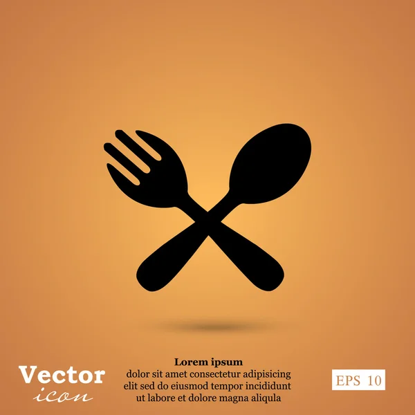 Spoon and fork icon — Stock Vector