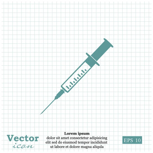 Medical syringe, vaccination icon — Stock Vector