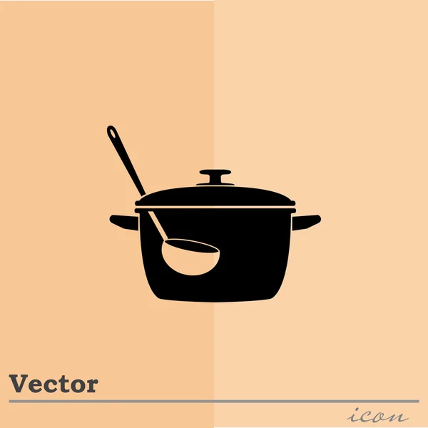 Кухонна сковорода і значок ковша — стоковий вектор