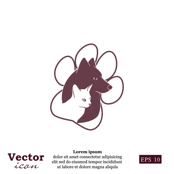 Logotipo do ícone de gato e cão — Vetor de Stock
