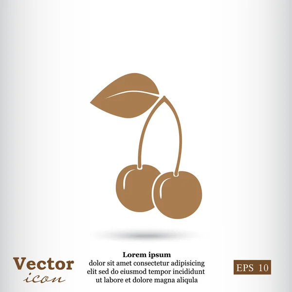 Icono de frutas de cereza — Vector de stock