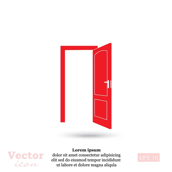 Icône porte ouverte — Image vectorielle