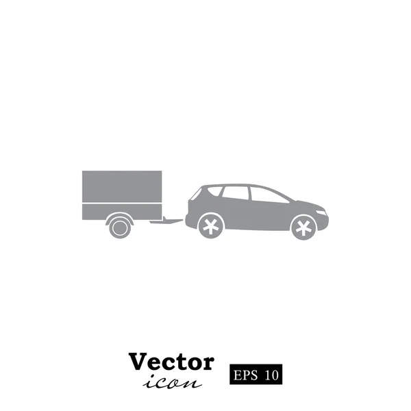 Car with trailer icon — Stock Vector