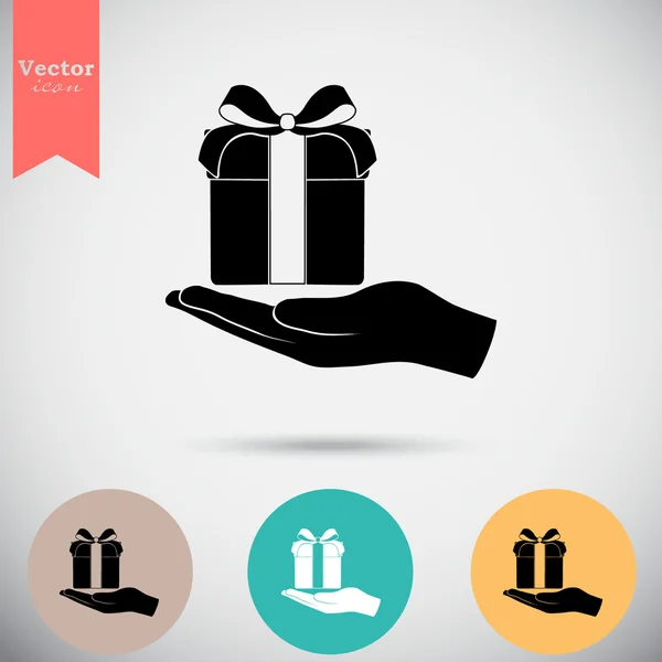 Tenía con caja de regalo iconos conjunto — Vector de stock