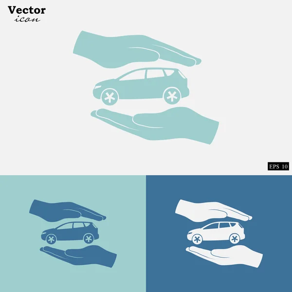 Icono de seguro de coche — Vector de stock