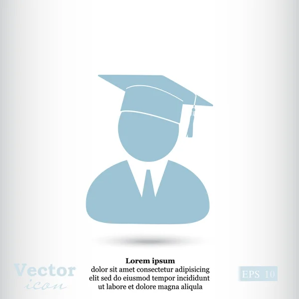 Ícone de estudante de graduação — Vetor de Stock