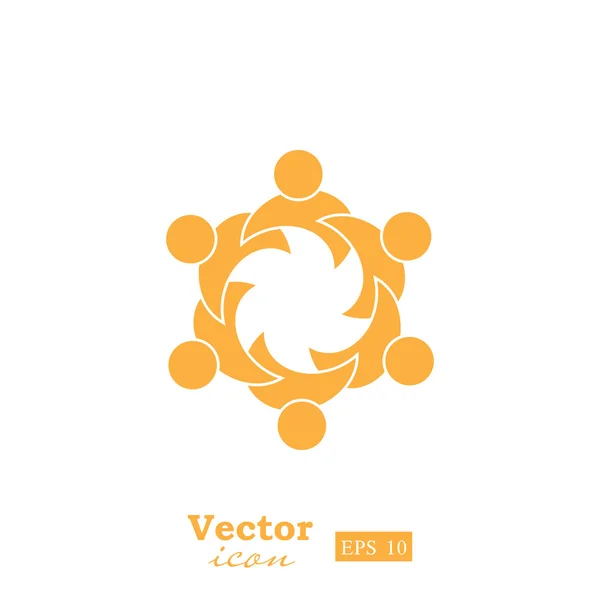 Icono de trabajo en equipo de negocios — Vector de stock