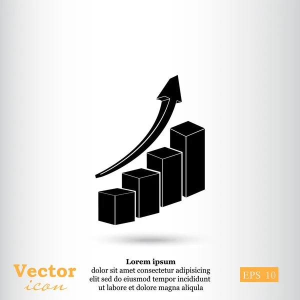 Icône croissante de diagramme d'entreprise — Image vectorielle