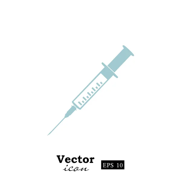 Lékařská stříkačka, očkování ikonu — Stockový vektor