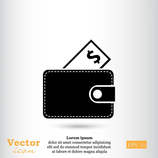 Wallet with money icon — Stock Vector