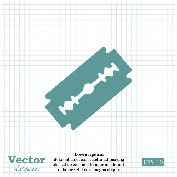 Ícone lâmina de barbear metal — Vetor de Stock