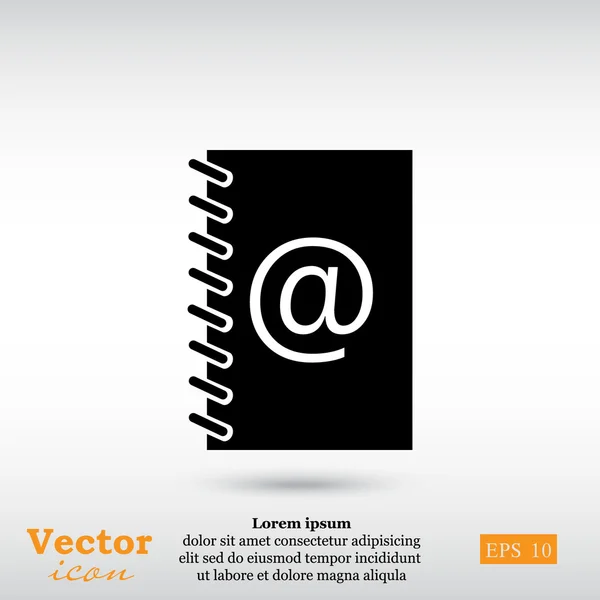 Dirección, icono del libro de contactos — Vector de stock