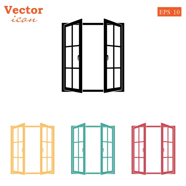 Fenster öffnen Icons gesetzt — Stockvektor