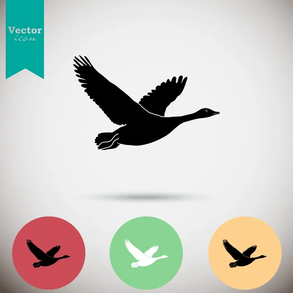 Létající kachna pták ikona Royalty Free Stock Ilustrace