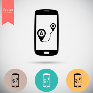 Smartphone gps navigasyon simge ile